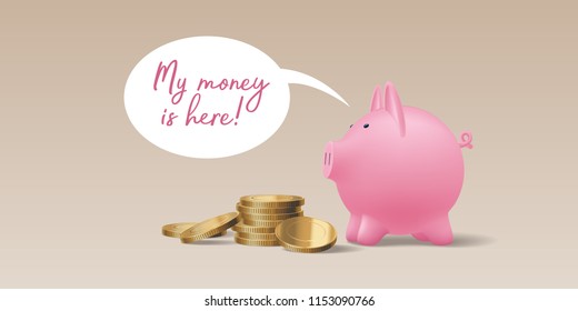House Model On Bankbook Coins Piggy Stock Photo Edit Now - pig money box with realistic golden coins vector illustration design element clipart with moneybox